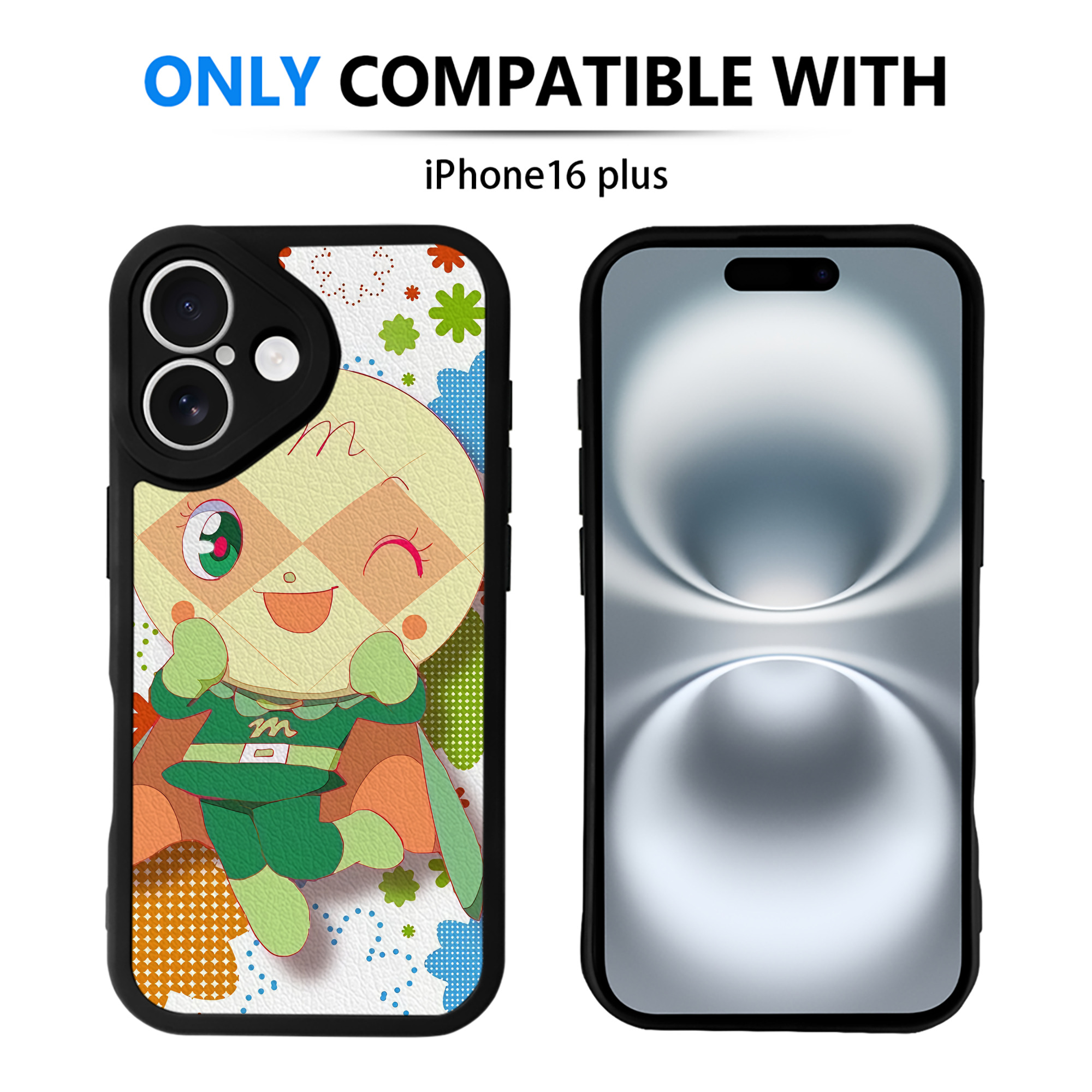 （画像用） アンパンマン Anpanman 【iPhone 16シリーズ対応】シリコンスマホケース（レザー調） 材質：シリコン